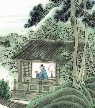 落叶他乡树,寒灯独夜人。