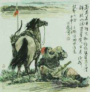 葡萄美酒夜光杯,欲饮琵琶马上催。 醉卧沙场君莫笑,古来征战几人回?